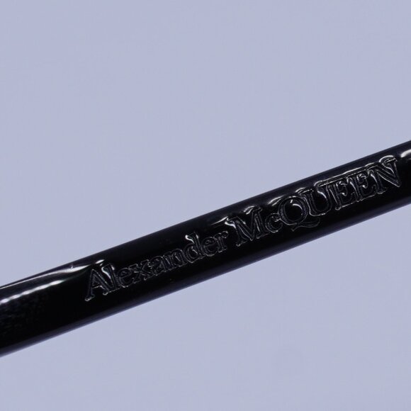 Alexander McQueen AM0317S 001 Sunglasses Black Geometric Frame, Grey Lenses - Picture 9 of 11